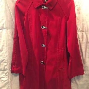 London Fog, Red, Waterproof Dress Coat.